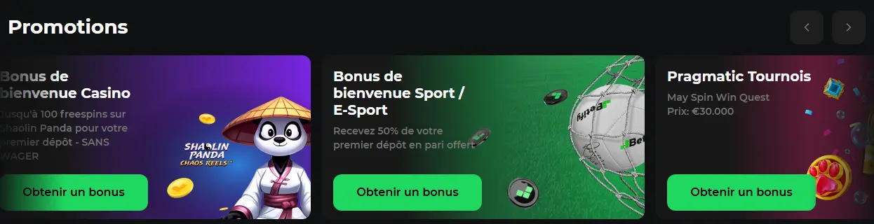 meilleures promotions au Betify Casino