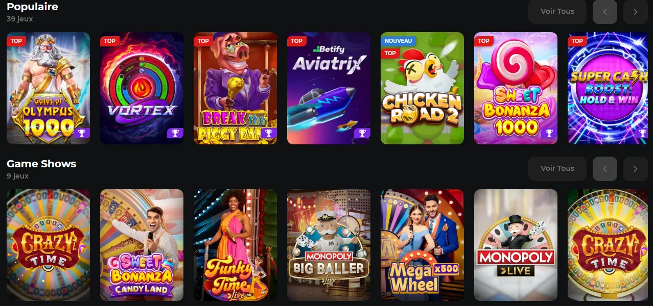 meilleures machines à sous au Betify Casino