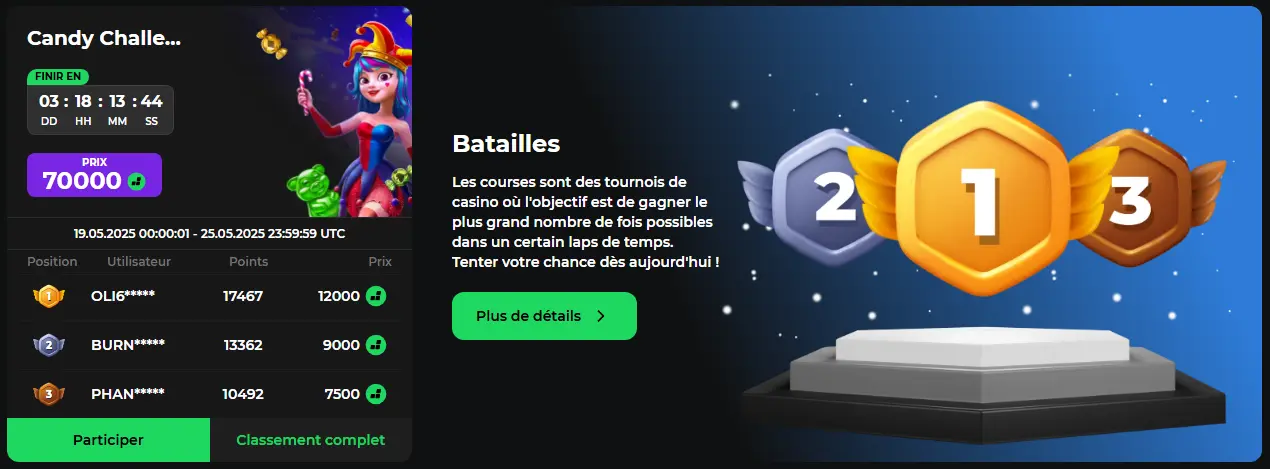 Batailles au Betify Casino